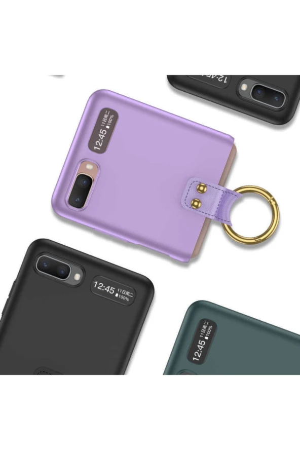 Galaxy Z Flip Ile Uyumlu 180 Derece Dönen Katlanabilir Orld Kılıf Yeşil - Resim 3