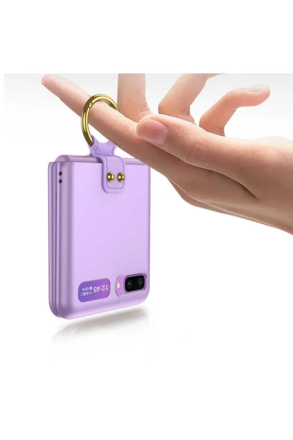 Galaxy Z Flip Ile Uyumlu 180 Derece Dönen Katlanabilir Orld Kılıf Siyah - Resim 2