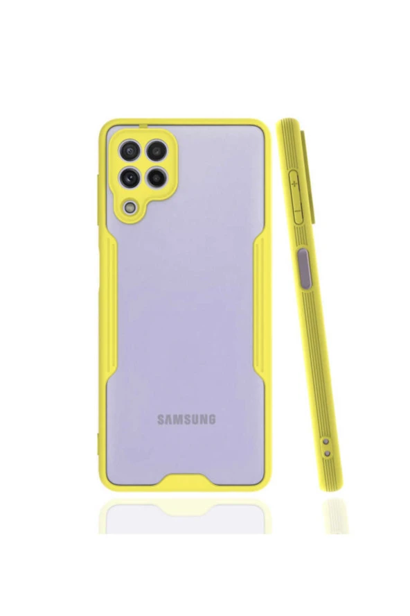 Galaxy M22 Kılıf Renkli Kenar Perfe Tpu Silikon Sarı ürün görseli