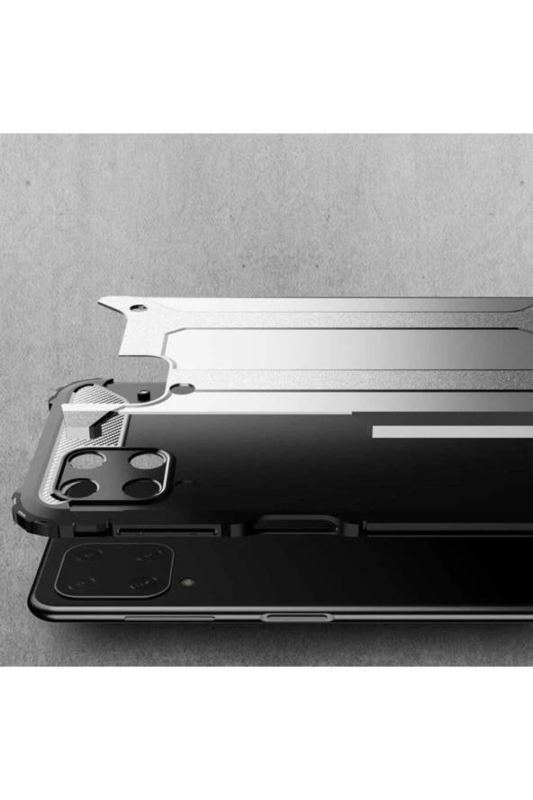 Galaxy M22 Kılıf Shockproof Zırh Koruma Mavi - Resim 4