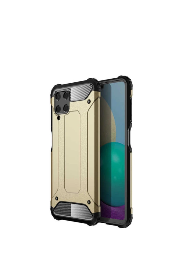 Galaxy M22 Kılıf Shockproof Zırh Koruma Gold ürün görseli