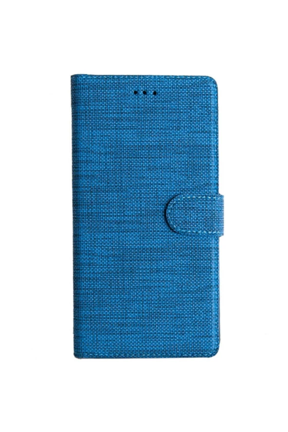 Galaxy S21 Fe Standlı Kartvizitli Ve Para Gözlü Kumaş Desen Lacivert - Resim 2