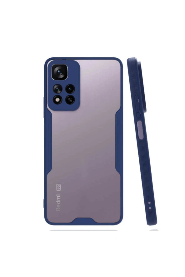 Redmi Note 11 Pro Kılıf Renkli Kenar Perfe Tpu Silikon Kılıf Koyu Lacivert ürün görseli