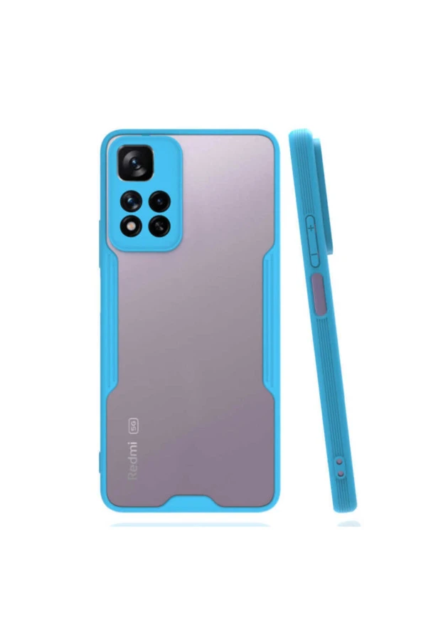 Redmi Note 11 Pro Kılıf Renkli Kenar Perfe Tpu Silikon Kılıf Koyu Mavi ürün görseli
