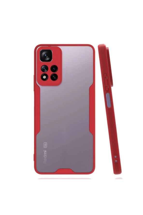Redmi Note 11 Pro Kılıf Renkli Kenar Perfe Tpu Silikon Kılıf Kırmızı ürün görseli