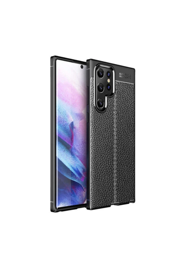 Galaxy S22 Kılıf Niss Silikon Deri Görünümlü Siyah ürün görseli
