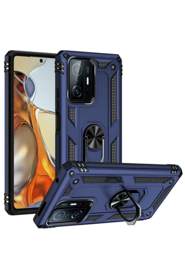 Galaxy A13 Kılıf Shockproof Yüzük Tutuculu Vega Lacivert