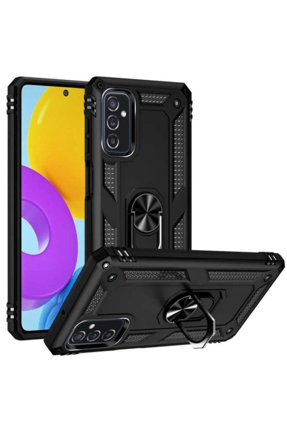 Galaxy M52 Kılıf Shockproof Yüzük Tutuculu Vega Siyah ürün görseli