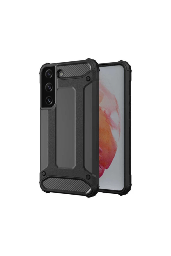 Galaxy S22 Plus Kılıf Shockproof Zırh Koruma Siyah ürün görseli