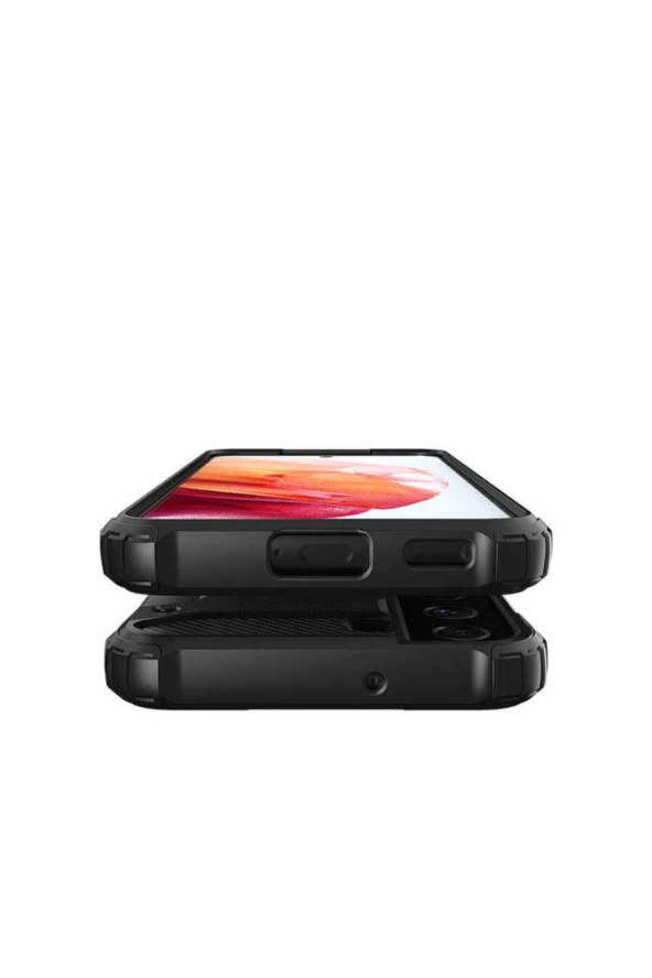 Galaxy S22 Plus Kılıf Shockproof Zırh Koruma Siyah - Resim 3