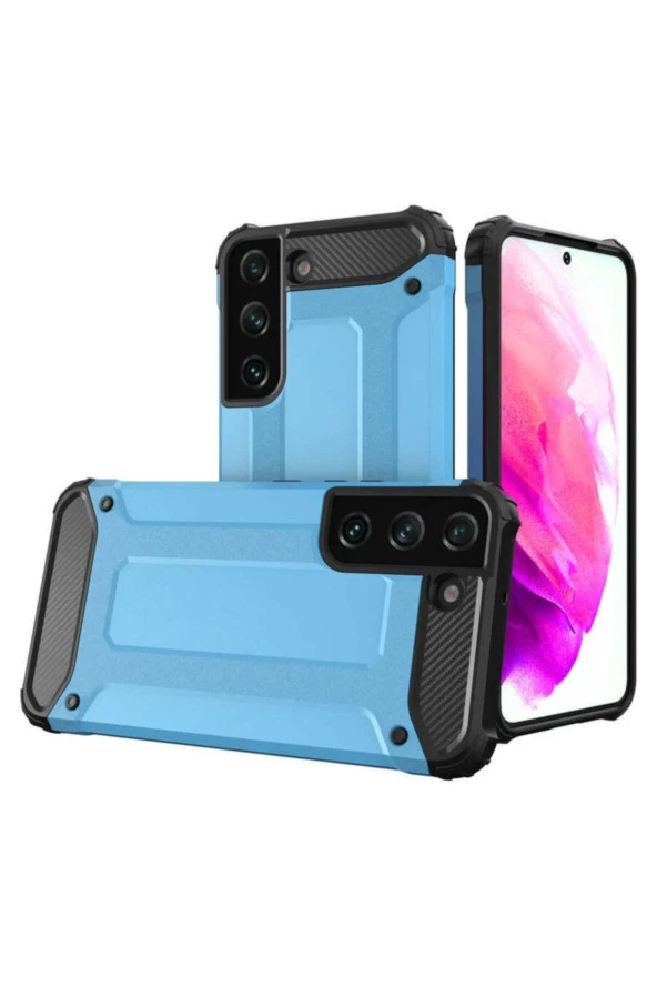 Galaxy S22 Plus Kılıf Shockproof Zırh Koruma Mavi ürün görseli