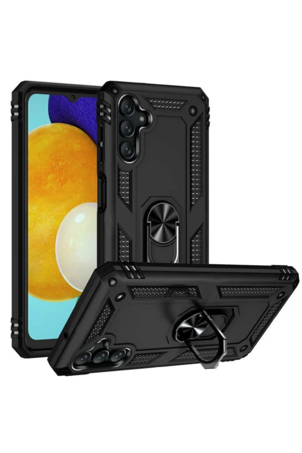 Galaxy A13 Kılıf Shockproof Yüzük Tutuculu Vega Siyah