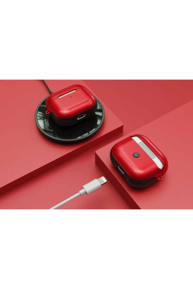 3 Için Kulaklık Koruyucu Kılıf Shockproof Silikon Kırmızı - Resim 5