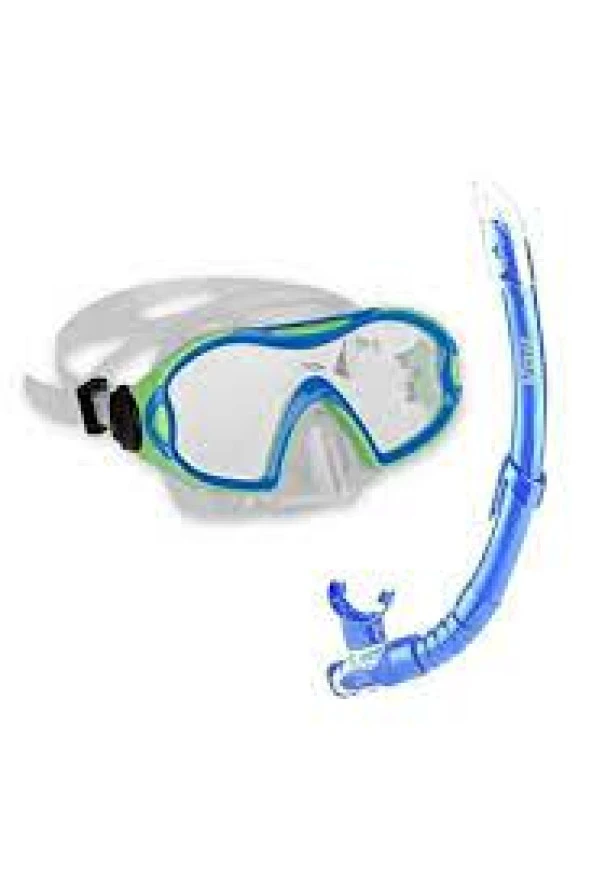 VOİT Junior (Çocuk ) Maske Snorkel Set-  Mavi- Yeşil