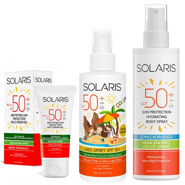 Solaris Yağlı Ciltler İçin SPF 50+ Güneş Kremi ve Çocuk Güneş Kremi Sprey ve Güneş Koruyucu Krem Sprey - 2