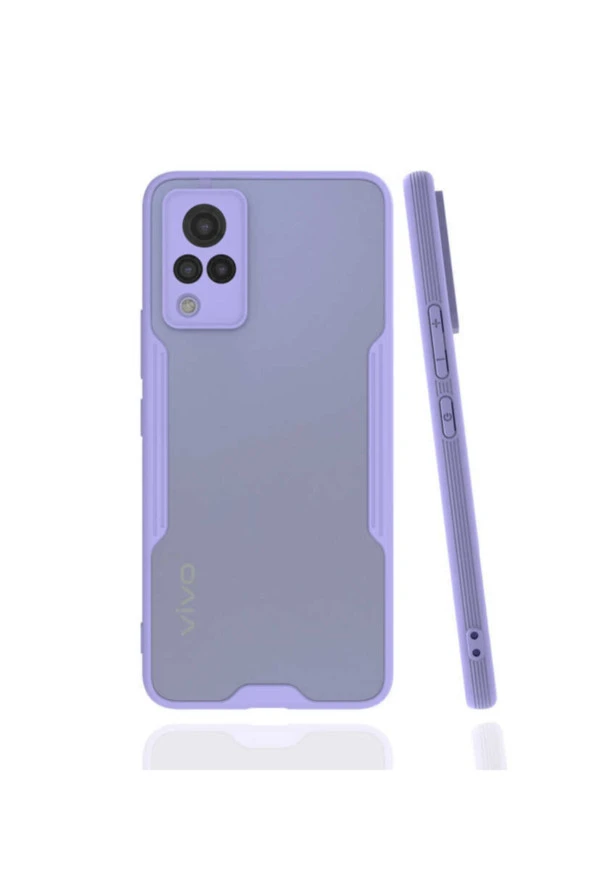 Vivo V21 Kılıf Için Uyumlu Kılıf Renkli Kenar Perfe Tpu Silikon Kılıf Mor ürün görseli