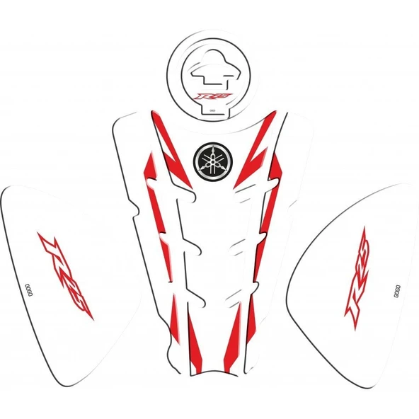 Yamaha YZF R25 Tank Pad Kırmızı-Beyaz (Özel Kesim) ürün görseli