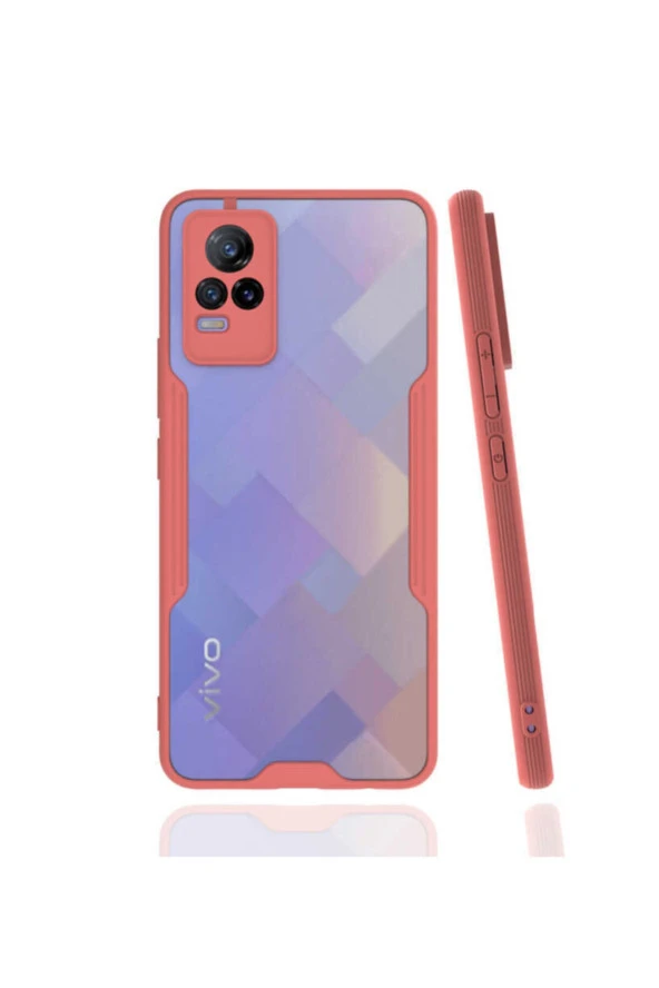 Vivo V21e Kılıf Için Uyumlu Kılıf Renkli Kenar Perfe Tpu Silikon Kılıf Pembe ürün görseli