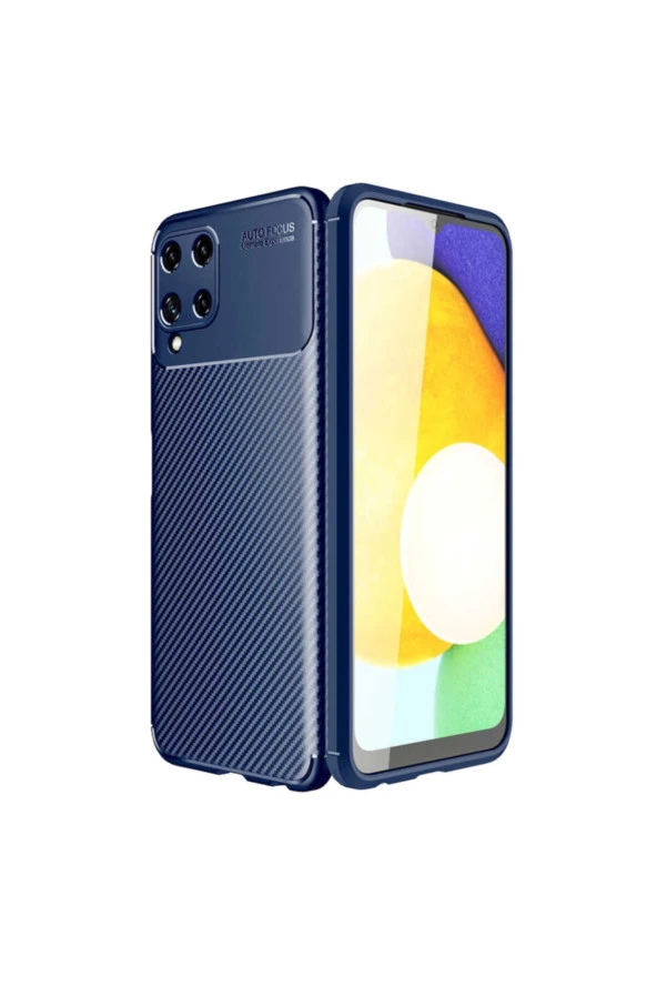 Galaxy M32 Uyumlu  Kılıf Karbon Delüx Tpu Silikon Lacivert ürün görseli