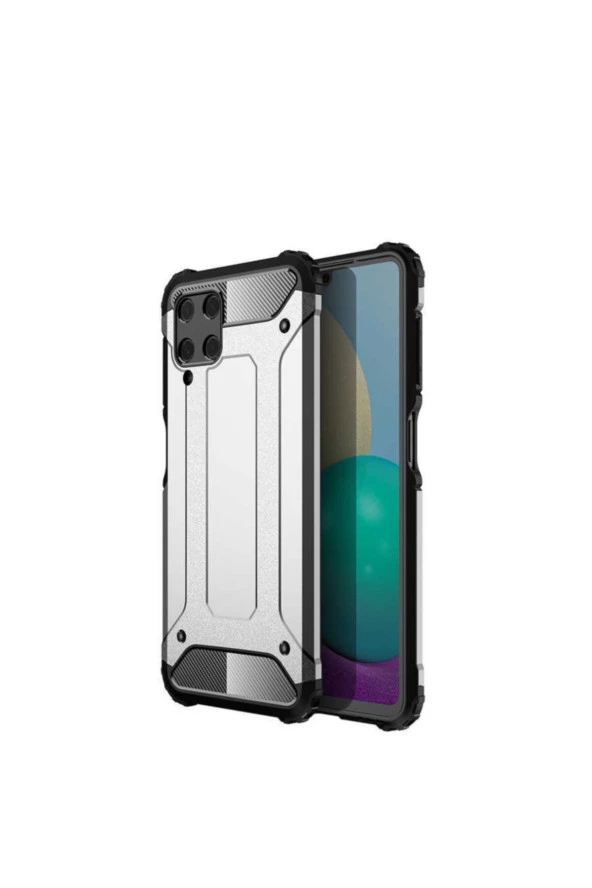Galaxy M32 Kılıf Kılıf Shockproof Slikon Zırh Gri ürün görseli