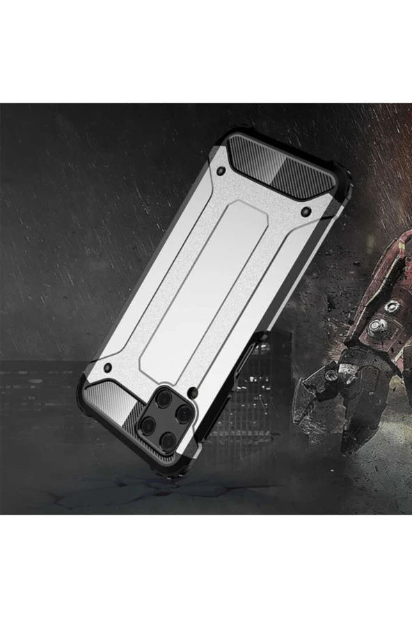 Galaxy M32 Kılıf Kılıf Shockproof Slikon Zırh Rosegold - Resim 2