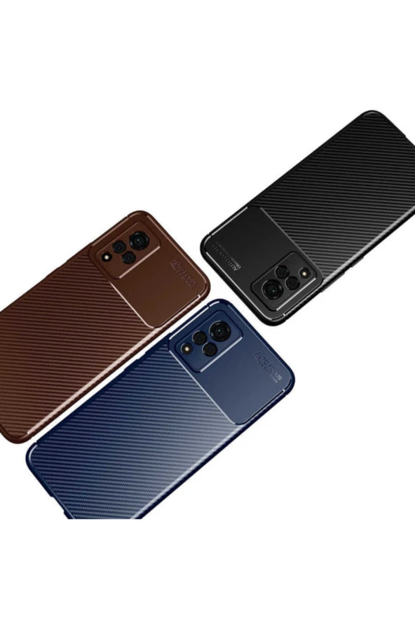 Vivo V21 Uyumlu Kılıf Karbon Delüx Tpu Silikon Lacivert - Resim 4