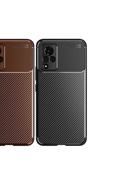 Vivo V21 Uyumlu Kılıf Karbon Delüx Tpu Silikon Lacivert - Resim 5