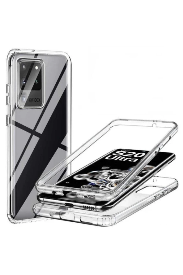 Galaxy S20 Ultra Cvzr01 360 Tam Koruma Silikon Kılıf Şeffaf ürün görseli