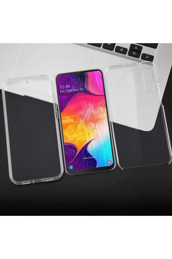 Galaxy A70 Cvzr01 360 Tam Koruma Silikon Kılıf Şeffaf - Resim 3