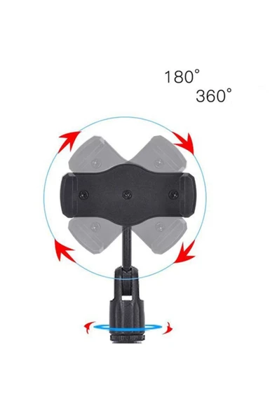 Çok Amaçlı 180&360 Derece Dönebilen Yuvarlak Taban Max 36cm Telefon Tutucu Standı - Resim 5