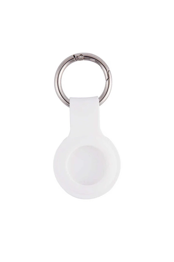 Airtag Için Uyumlu Anahtarlıklı Koruyucu A010 Silikon Kılıf Beyaz - Resim 3