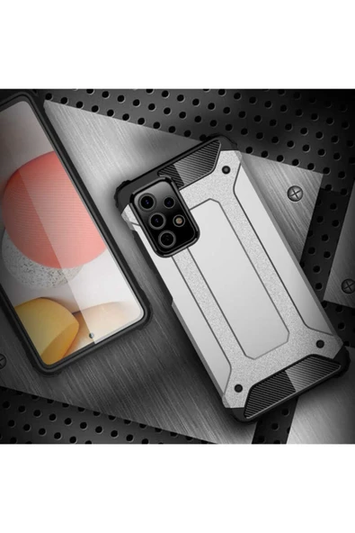 Galaxy A52 Kılıf Shockproof Slikon Zırh Rosegold - Resim 5