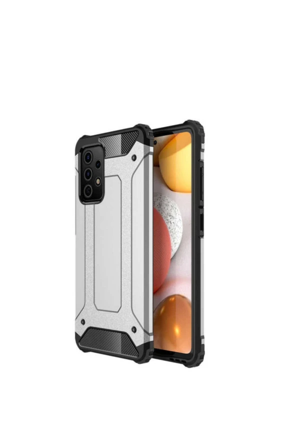 Galaxy A52 Kılıf Shockproof Slikon Zırh Gri ürün görseli