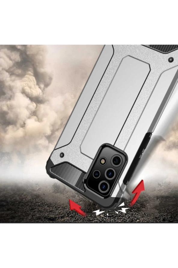 Galaxy A52 Kılıf Shockproof Slikon Zırh Rosegold - Resim 2