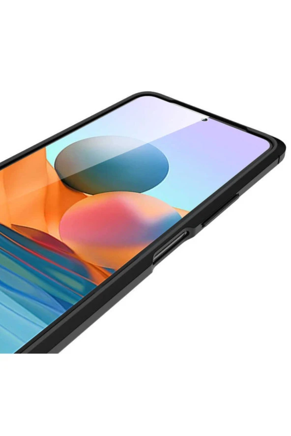 Xiaomi Redmi Note 10 Pro Uyumlu Niss Silikon Deri Görünümlü Siyah Kılıf - Resim 2