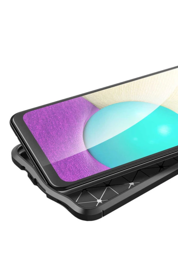 Galaxy A02 Uyumlu Kılıf Niss Silikon Deri Görünümlü Kırmızı - Resim 3