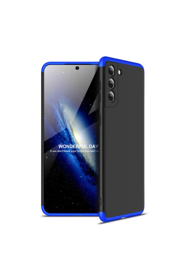 Galaxy S21 Kılıf Soft Hard Koruma Ays Siyah-mavi ürün görseli