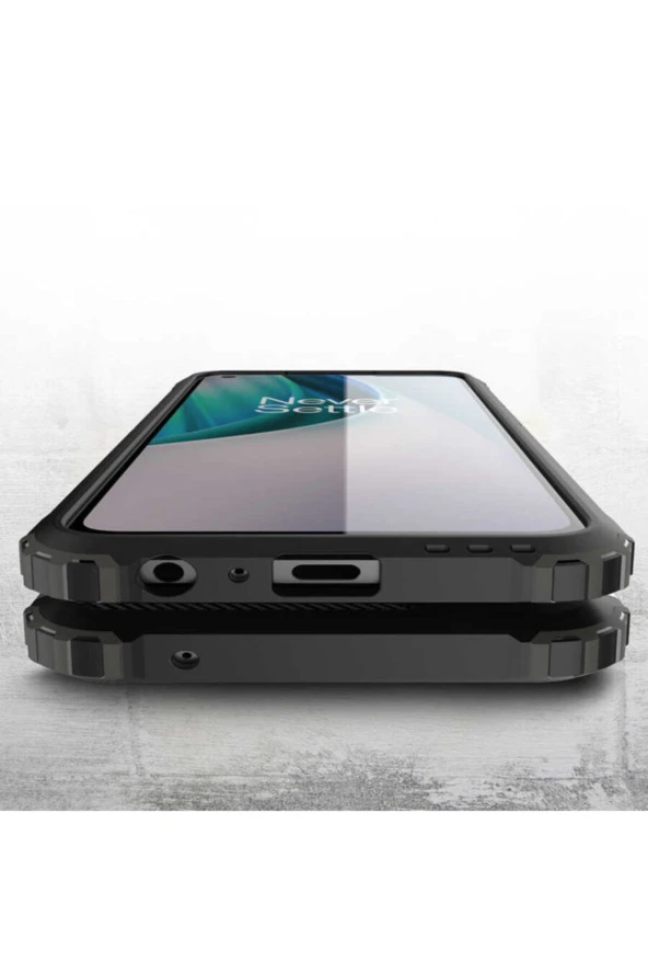 Oneplus Nord N100 Uyumlu Shockproof Slikon Zırh Kırmızı Kılıf - Resim 2