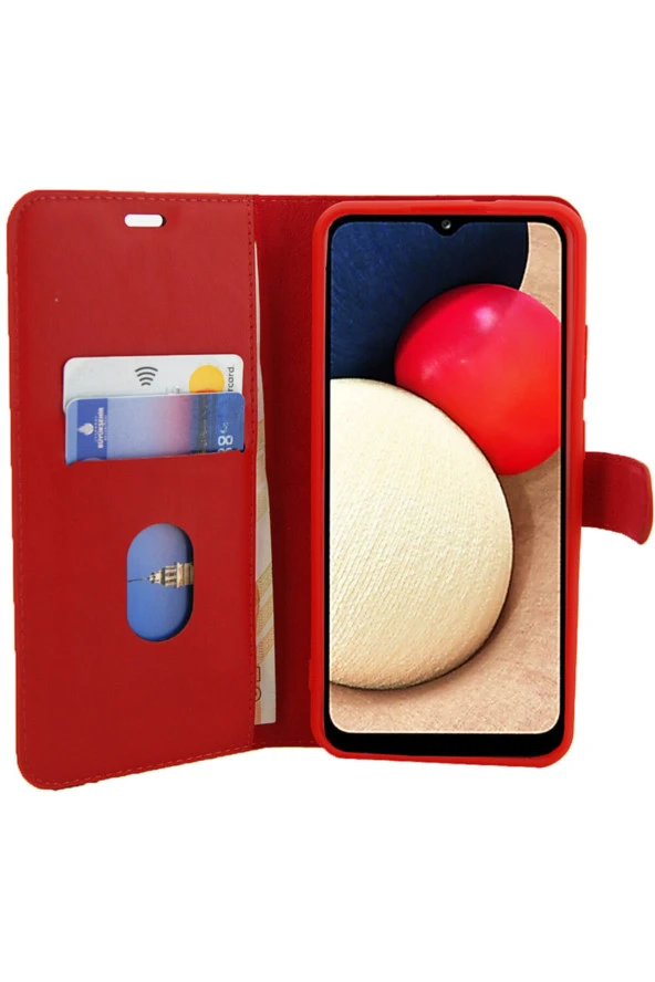 Galaxy A71 Uyumlu Standlı Para Gözlü Kapaklı Trendx Cüzdan Kırmızı ürün görseli
