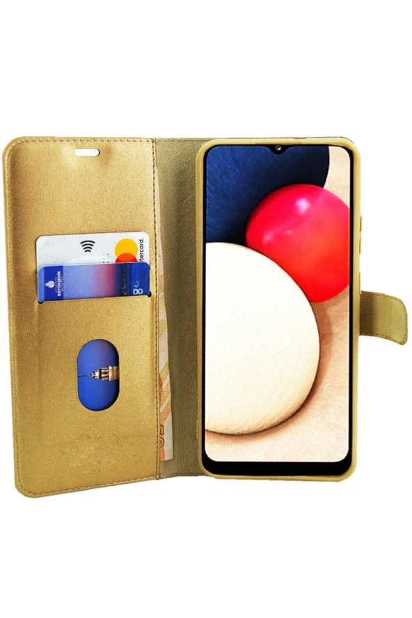 Galaxy A31 uyumlu Standlı Para Gözlü Kapaklı Trendx Cüzdan Gold ürün görseli