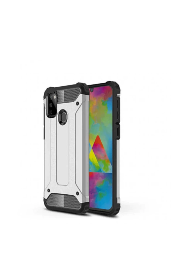 Galaxy M21 Kılıf Shockproof Slikon Zırh Gri ürün görseli