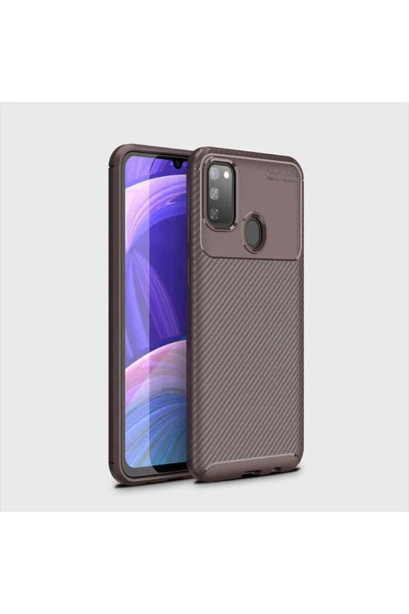 Galaxy M21 Kılıf Karbon Delüx Tpu Silikon Kahverengi ürün görseli