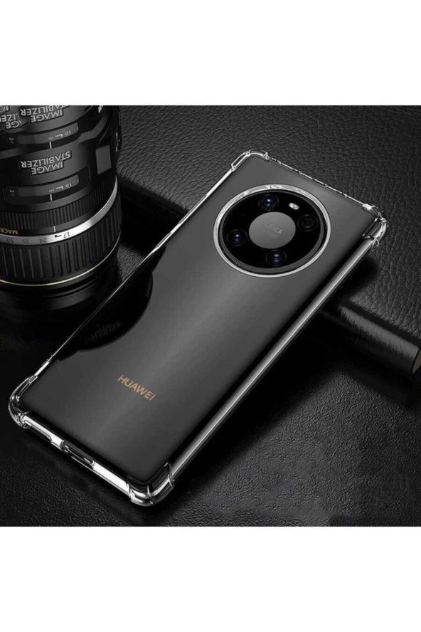Mate 40 Pro Uyumlu Kılıf Clear Anti-shock Sert Arka Kapak Şeffaf - Resim 4
