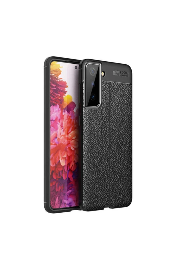 Galaxy S21 Kılıf Niss Silikon Deri Görünümlü Siyah ürün görseli