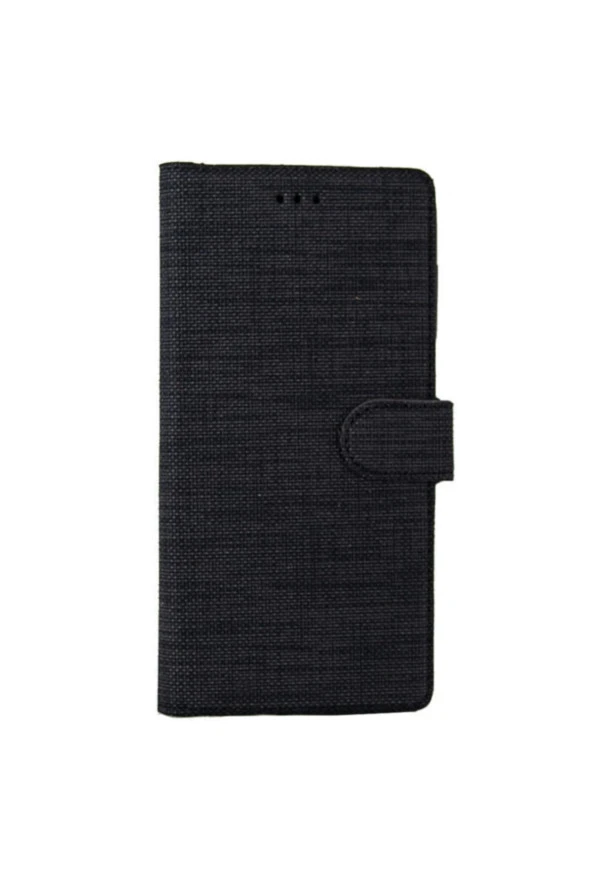 Galaxy S20 uyumlu Fe Standlı Kartvizitli Ve Para Gözlü Kumaş Desen Siyah