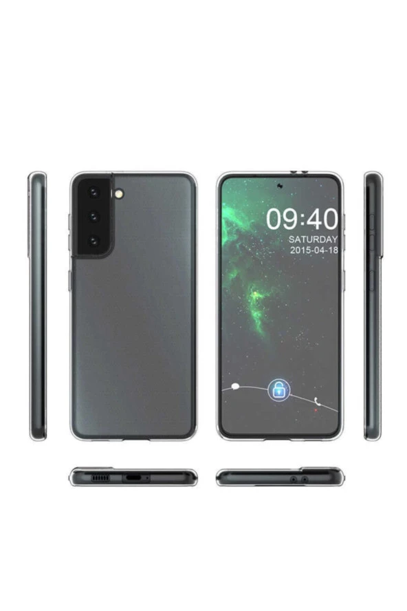 Galaxy S21 Ultra Kılıf Süper Silikon Kapak Şeffaf - Resim 2