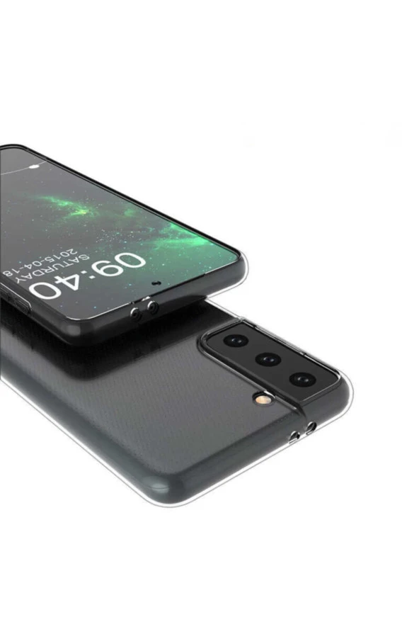Galaxy S21 Ultra Kılıf Süper Silikon Kapak Şeffaf - Resim 4