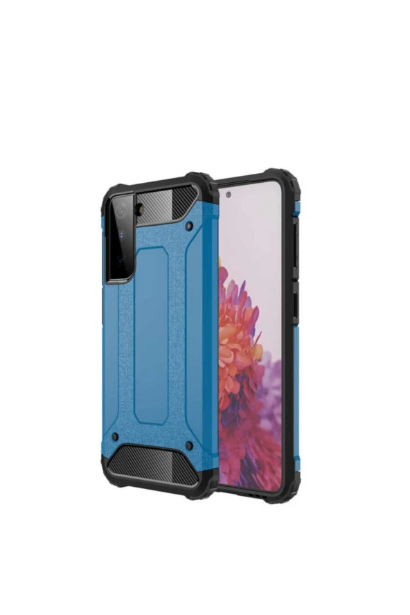Galaxy S21 Plus Kılıf Shockproof Slikon Zırh Mavi ürün görseli