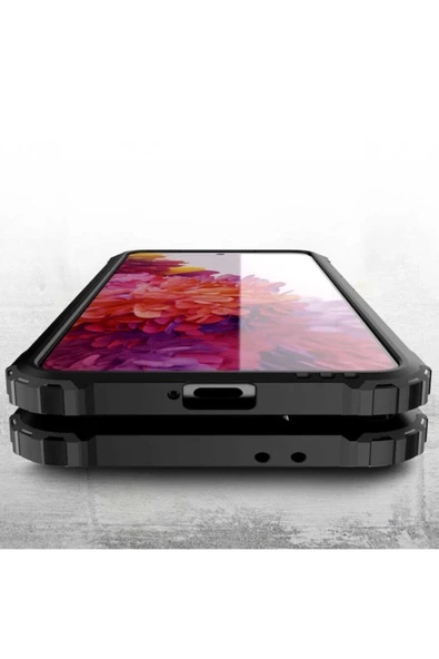Galaxy S21 Kılıf Shockproof Slikon Zırh Gri - Resim 5