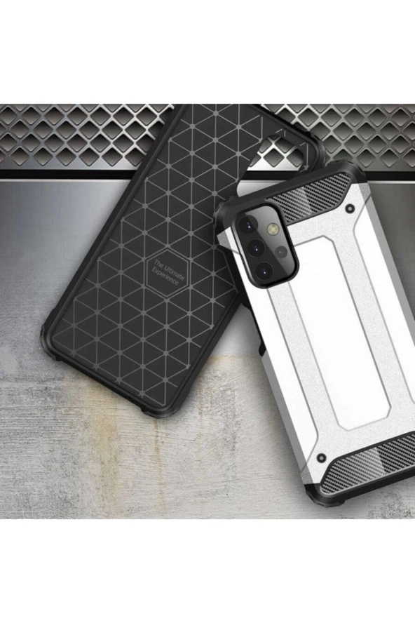 Galaxy A32 Kılıf Shockproof Slikon Zırh Gri - Resim 4